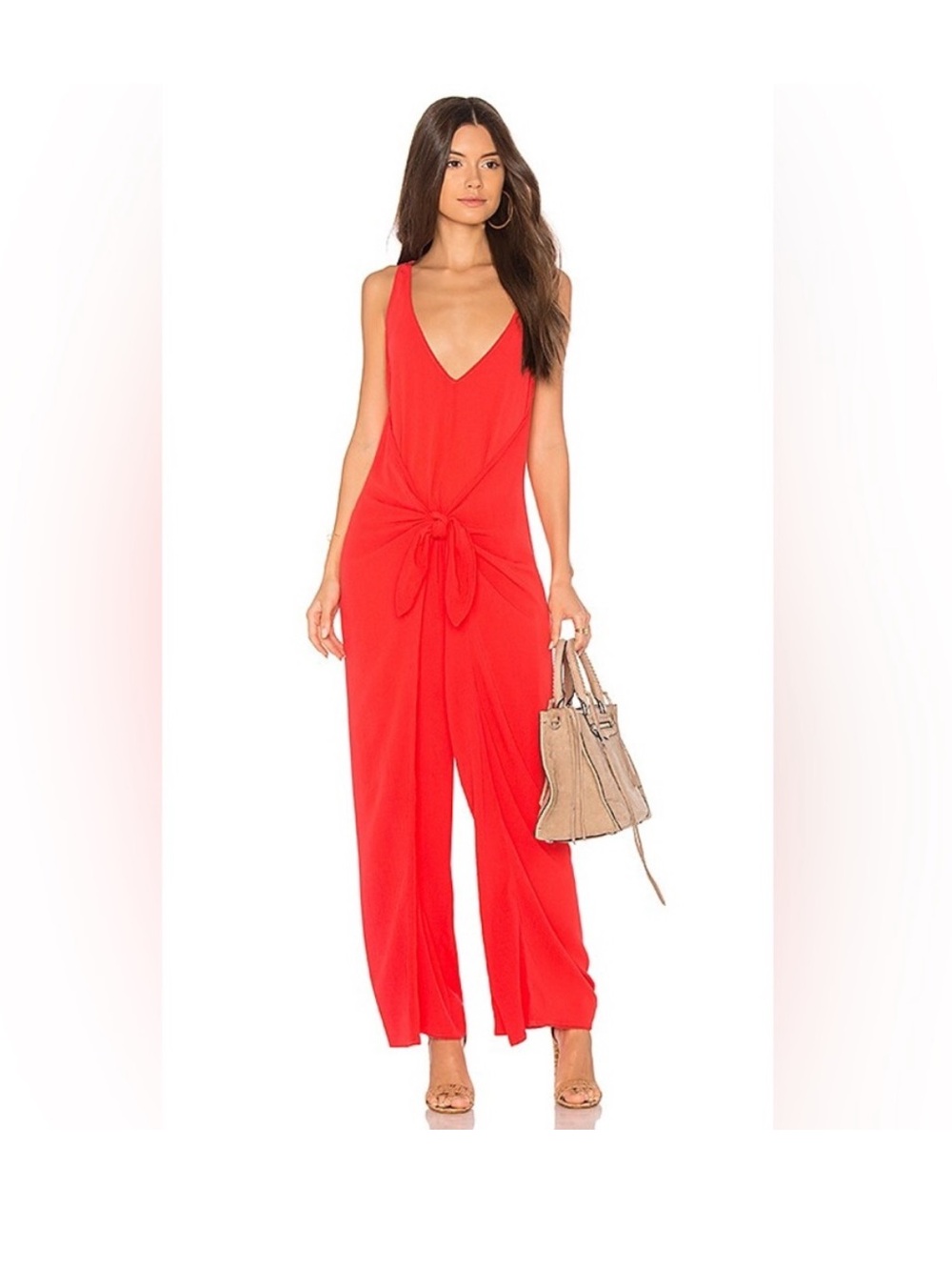 Mara Hoffman Swim Muriel Jumpsuit Size M Red Wide Leg One Piece